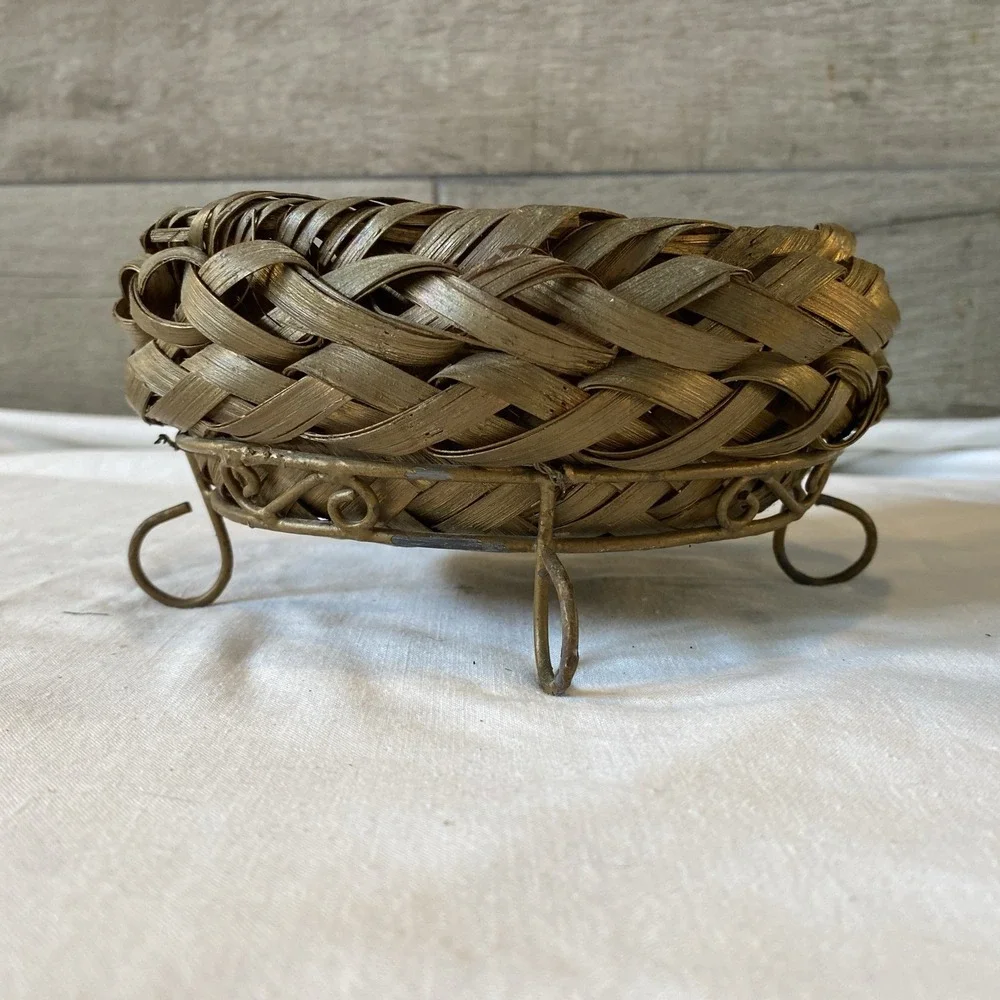 Decorative Woven Basket With Stand
